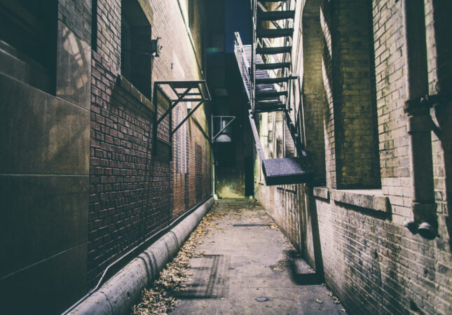 Urban alley reviewed by a CPTED consultant in Calgary